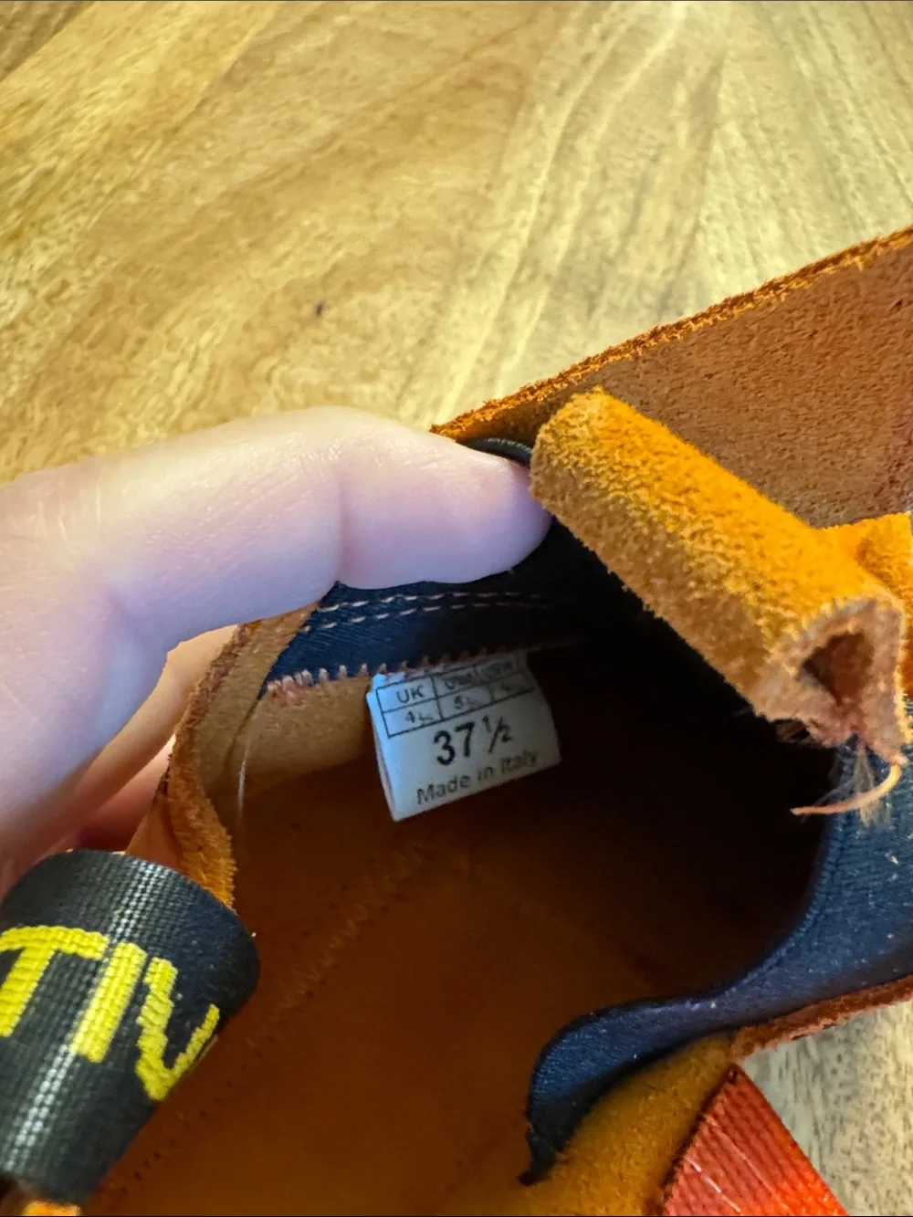 La Sportiva Orange and Black Python Climbing Shoes - like new